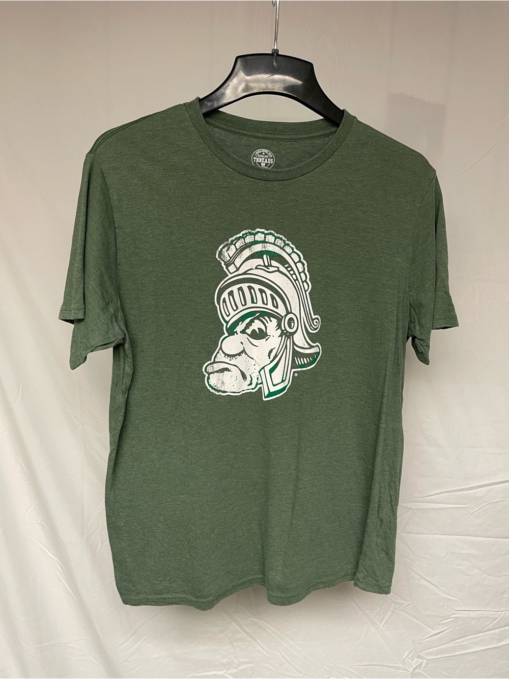 Rivalry Threads Michigan State Olive Green SS Tee w/White & Green Spartan Logo